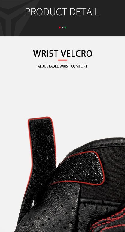 Motorcycle Gloves Leather Breathable With Reinforced Protection