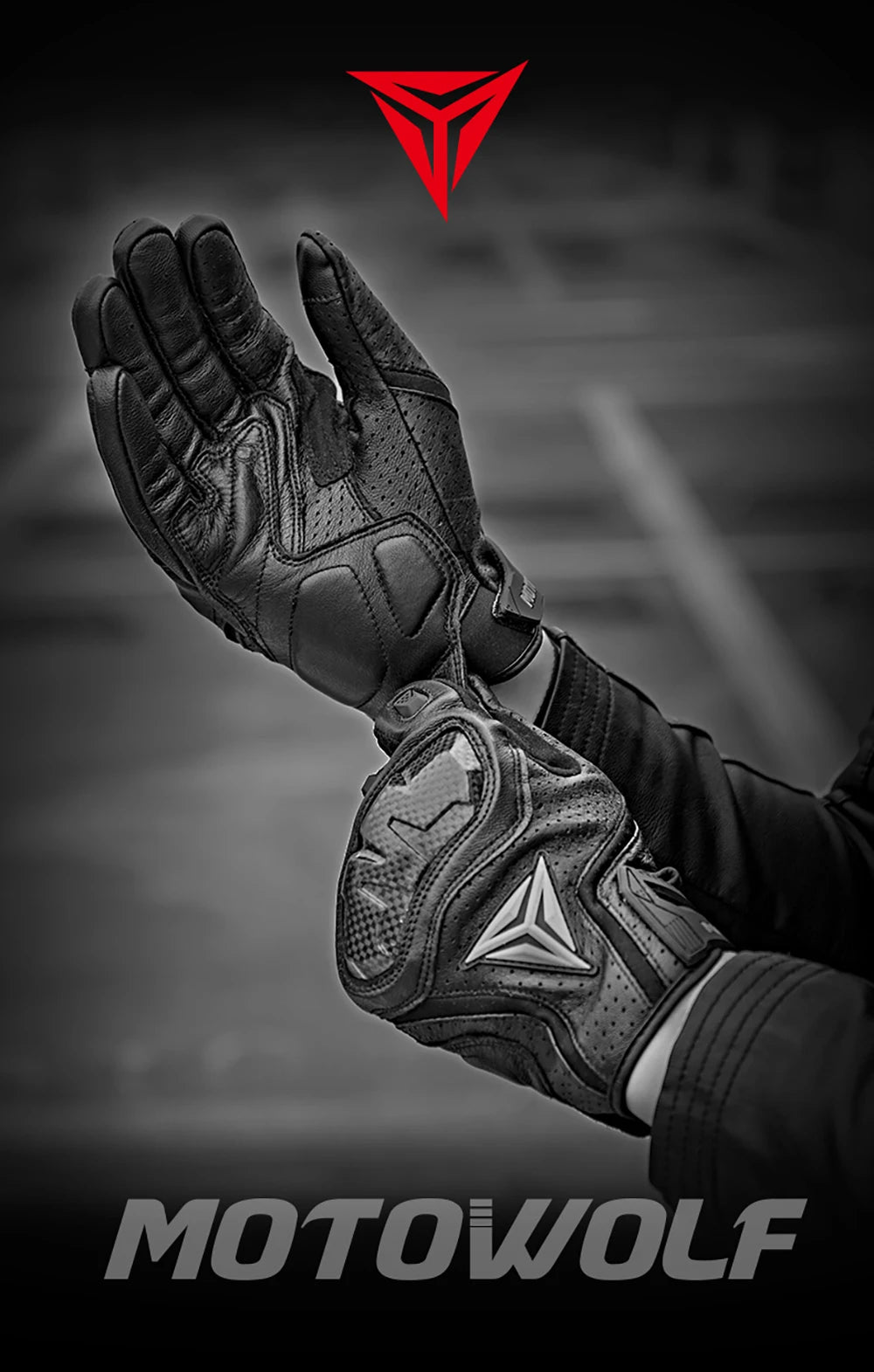 Motorcycle Gloves Leather Breathable With Reinforced Protection